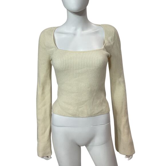 Reformation Ribbed Gossamer Emanuele Sweater Size S - Picture 2 of 5